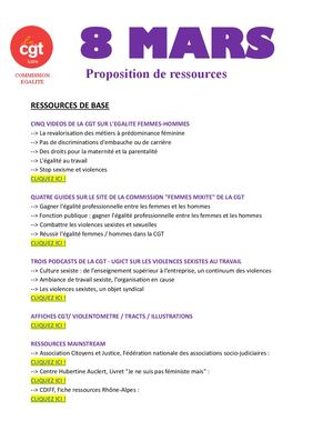 Ressources 8 Mars Ud Cgt 42