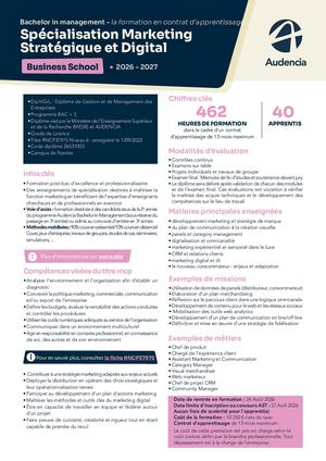 Apprentissage Bachelor spécialisation Marketing