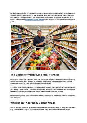 From Supermarket Shelf To Slimmer You A Step By Step Guide To Building Your Own Weight Loss Meal Plan