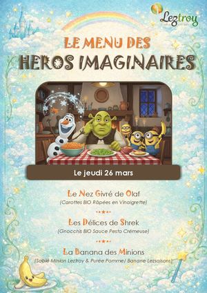 Menu Des Héros Imaginaires du 26/03/2026