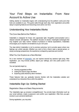 Instantalks Guide: From Sign Up to Active Use