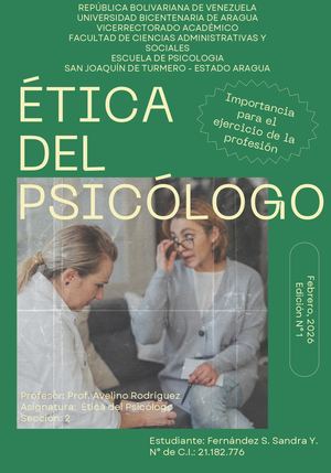 Revista ÉTica Del Psicólogo Sandra Fernández