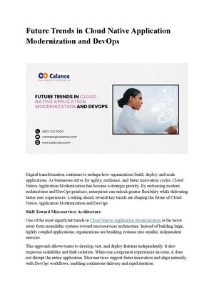 Future Trends In Cloud Native Application Modernization And Dev Ops