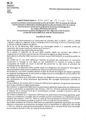 Arrêté Préfectoral Arcambe Cité Armand 2023-07-28