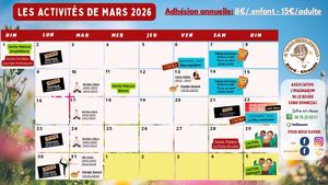 Calendrier Mars 2026