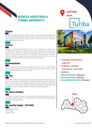 Latvia Turiba University 2026