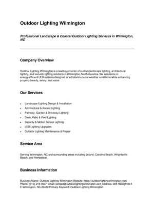 Outdoor Lighting Wilmington NC | Landscape, Garden & Security Lighting