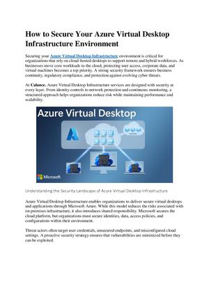 How To Secure Your Azure Virtual Desktop Infrastructure Environment