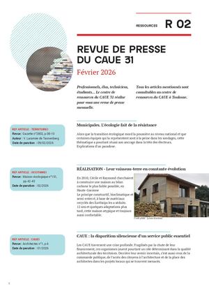 La revue de presse du CAUE 31 - Février 2026