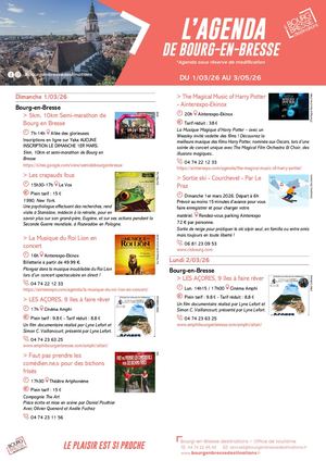 Agenda Bourg En Bresse Mars Avril 2026
