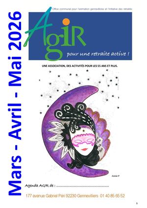 Programme des activités d'AGIR : mars, avril et mai 2026