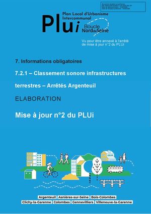 7 2 1 Argenteuil - Arrete Classement Sonore - Approbation