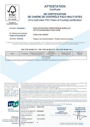 Attestation Fsc Multi Sites (Barillet, Cbi, Masson Et Soboma) 2026 2030