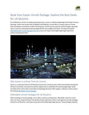 Book Your Easter Umrah Package