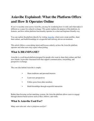 Asiavibe Explained What The Platform Offers And How It Operates Online
