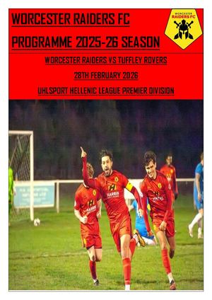 Worcester Raiders Vs Tuffley Rovers Programme
