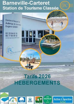 Tarifs 2026 Hébergements