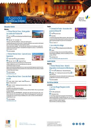 Agenda complet du mois