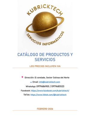 Catálogo KubrickTech