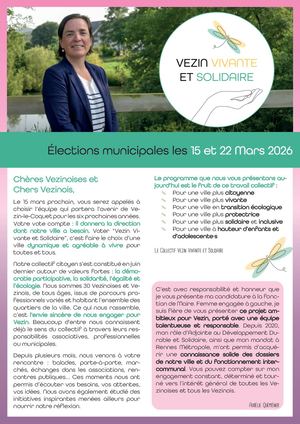 Programme Vezin Vivante Et Solidaire Aurélie Quéméner Elections Municipales 2026 25 02 26