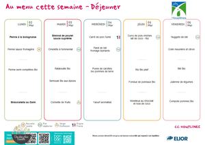 Menus enfants du 2 mars au 24 avril