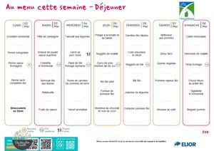 Menus seniors du 2 mars au 26 avril