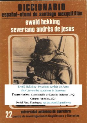 Diccionario Español-Otomí para Principiantes: Guía de Vocabulario Básico Hñähñu