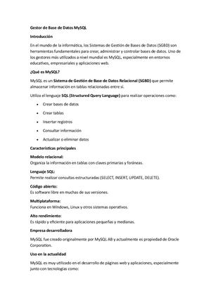Foro 1 U3: Gestor de Base de Datos MySQL