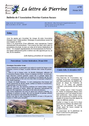 Lettre de Pierrinen°83 / Février 2026