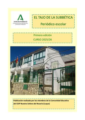 1ª Edición Periódico Escolar El Tajo De La Subbética Curso 25 26