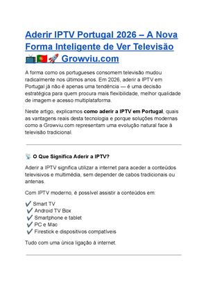 Aderir IPTV Portugal 2026 – Streaming Moderno com Qualidade e Flexibilidade