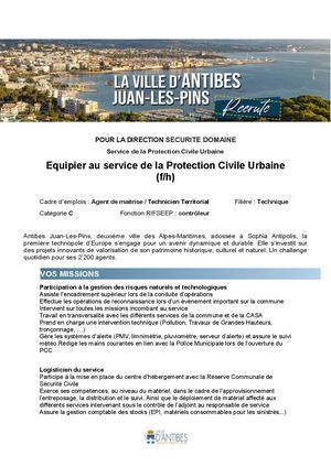 Annonce emploi equipier PCU