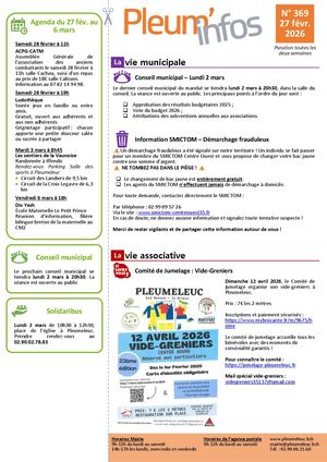 Pleum'infos du 27 février 2026