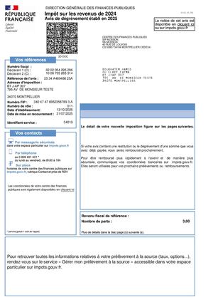 Avis Degrevement D Impot 2025 Sur Les Revenus 2024