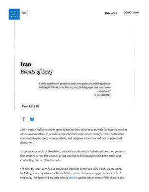 World Report 2026 Iran Human Rights Watch