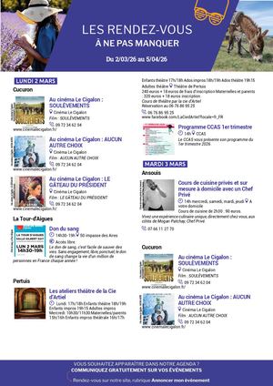 Agenda du mois en Sud Luberon