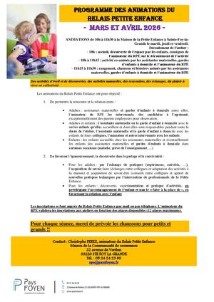 Programme Rpe Pays Foyen Mars Et Avril 2026