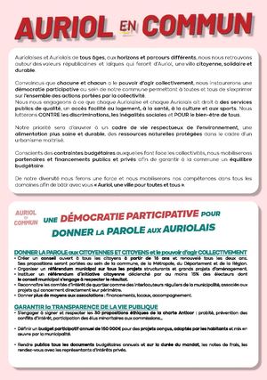 Programme Auriol En Commun 2026