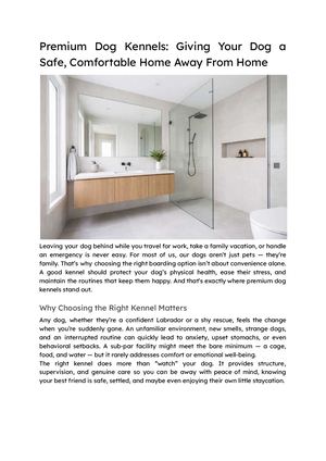 Premium Dog Kennels: Giving Your Dog a Safe, Comfortable Home Away From Home