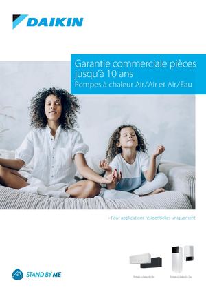 Livret garantie commerciale pièces jusqu'à 10 ans