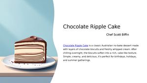 Chocolate Ripple Cake Recipe: Easy No-Bake Aussie Dessert by Chef Scott Biffin