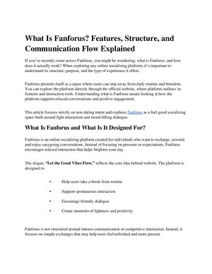 What Is Fanforus? Features and Communication Flow Explained