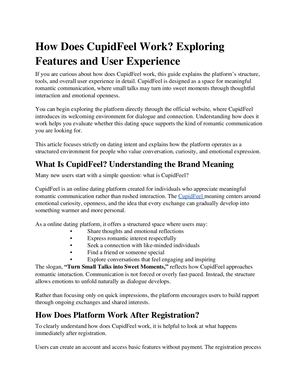 How Does CupidFeel Work? Features of the Online Dating Platform