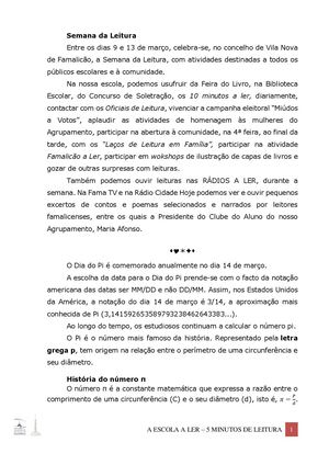 Escola A Ler Março 2026