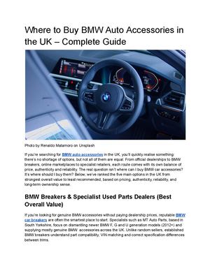 Where to Buy BMW Auto Accessories in the UK: Ranked Guide for Smart Owners
