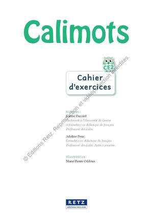 Calimots CE2 - Cahier d'exercices