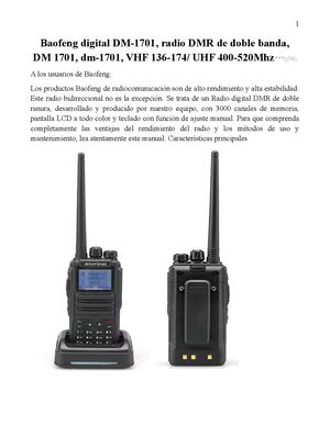 Manual Español Baofeng Dmr 1701