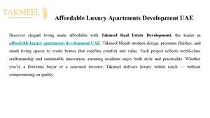 Affordable Luxury Apartments Development Uae