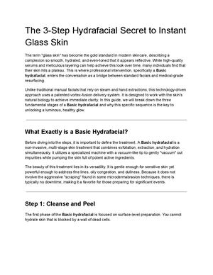 The 3 Step Hydrafacial Secret To Instant Glass Skin