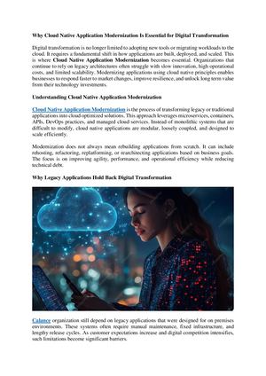 Cloud Native Application Modernization